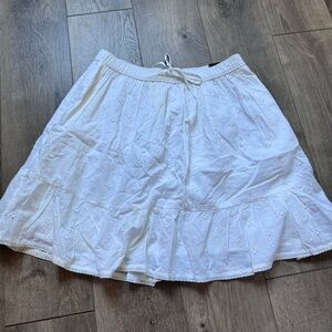 Abercrombie & Fitch White A-Line Tie Front Skirt